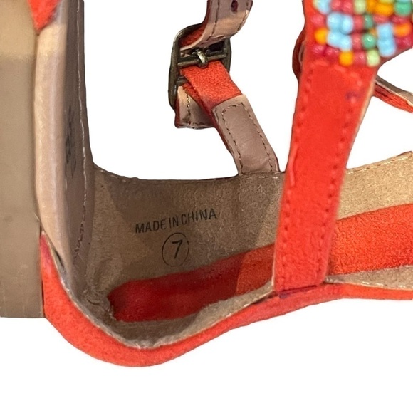 Euc No Angel women’s sandals, flats, beads, gems, boho, multicolour, size 7. - Picture 7 of 9